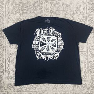 West Coast Choppers T Shirt Men’s Graphic Black Biker Motorcycle Logo Size 2XL